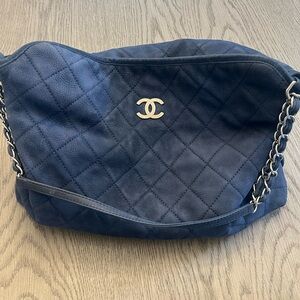 Chanel Dark Blue Quilted Shoulder Bag